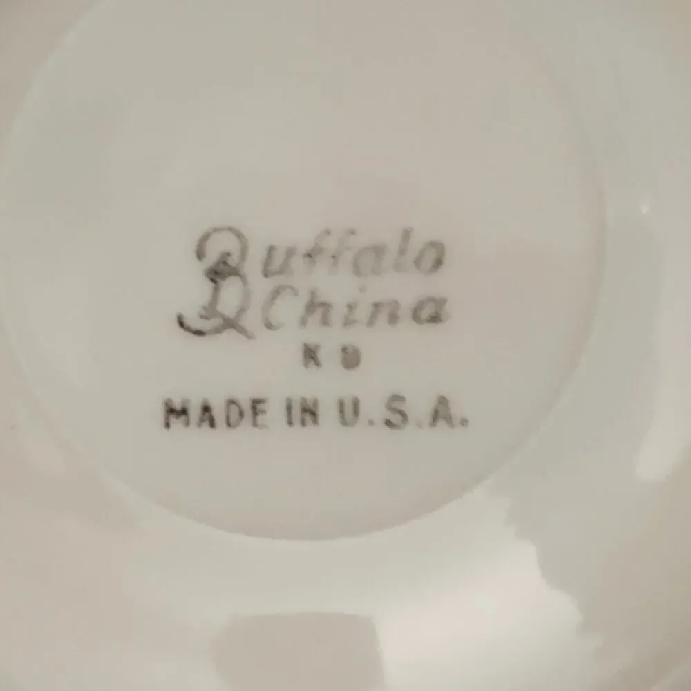 Buffalo China Green Stripe Restaurant Ware Saucer Vintage USA Diner Hotel Ware